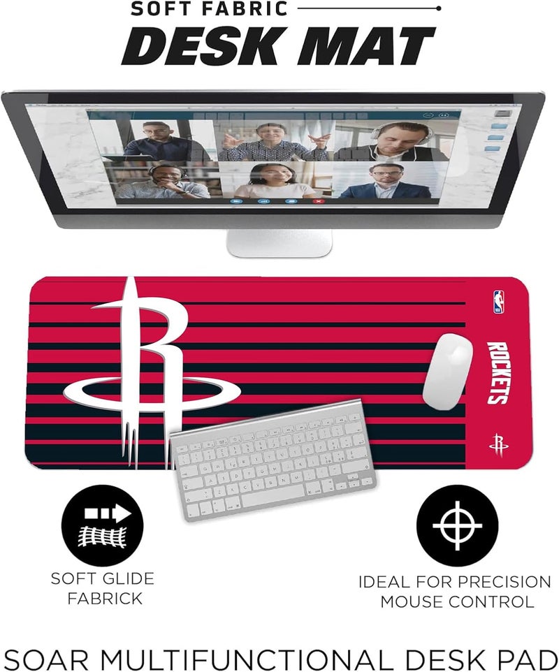 SOAR NBA Multifunctional Desk Mat for Desktop, (31.5"x12") - Ultra Soft Fabric with Non-Slip Rubber Backer - Water Resistant & Durable Nylon Stitching - Image 3
